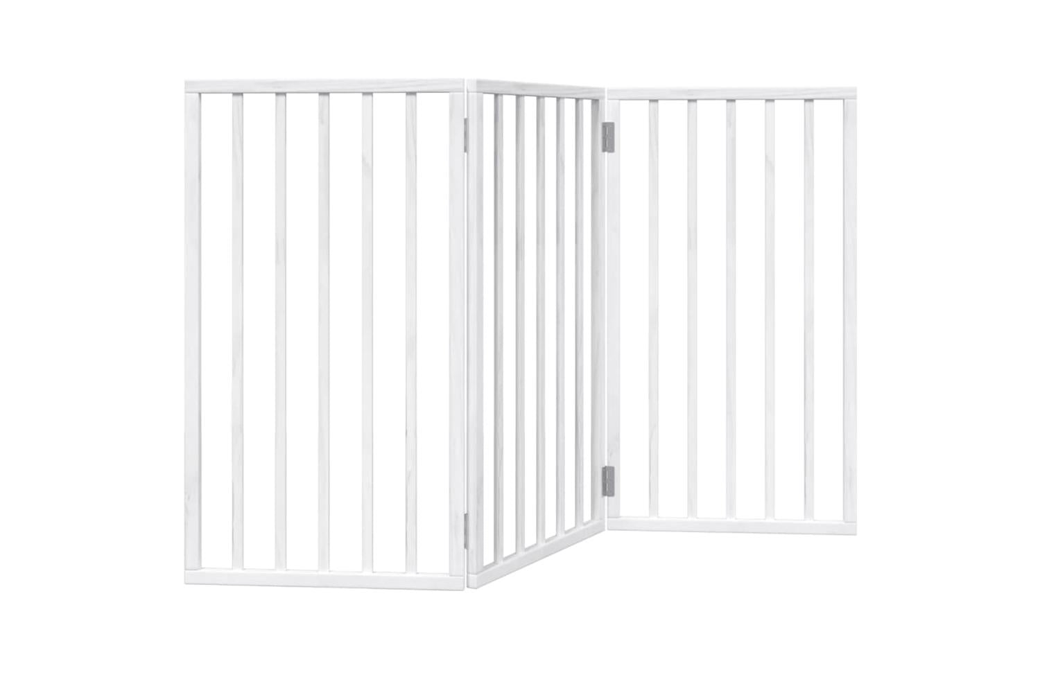 Vidaxl Dog Gate Foldable 3 Panels White 150 Cm Poplar Wood-6