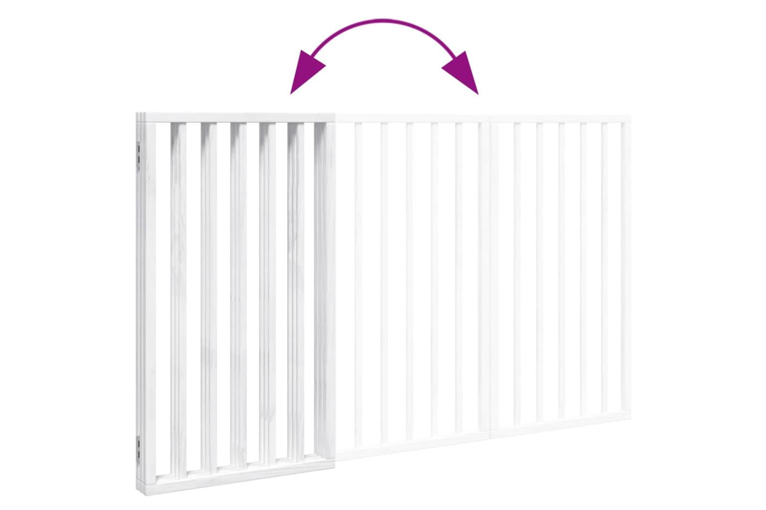 Vidaxl Dog Gate Foldable 3 Panels White 150 Cm Poplar Wood-7