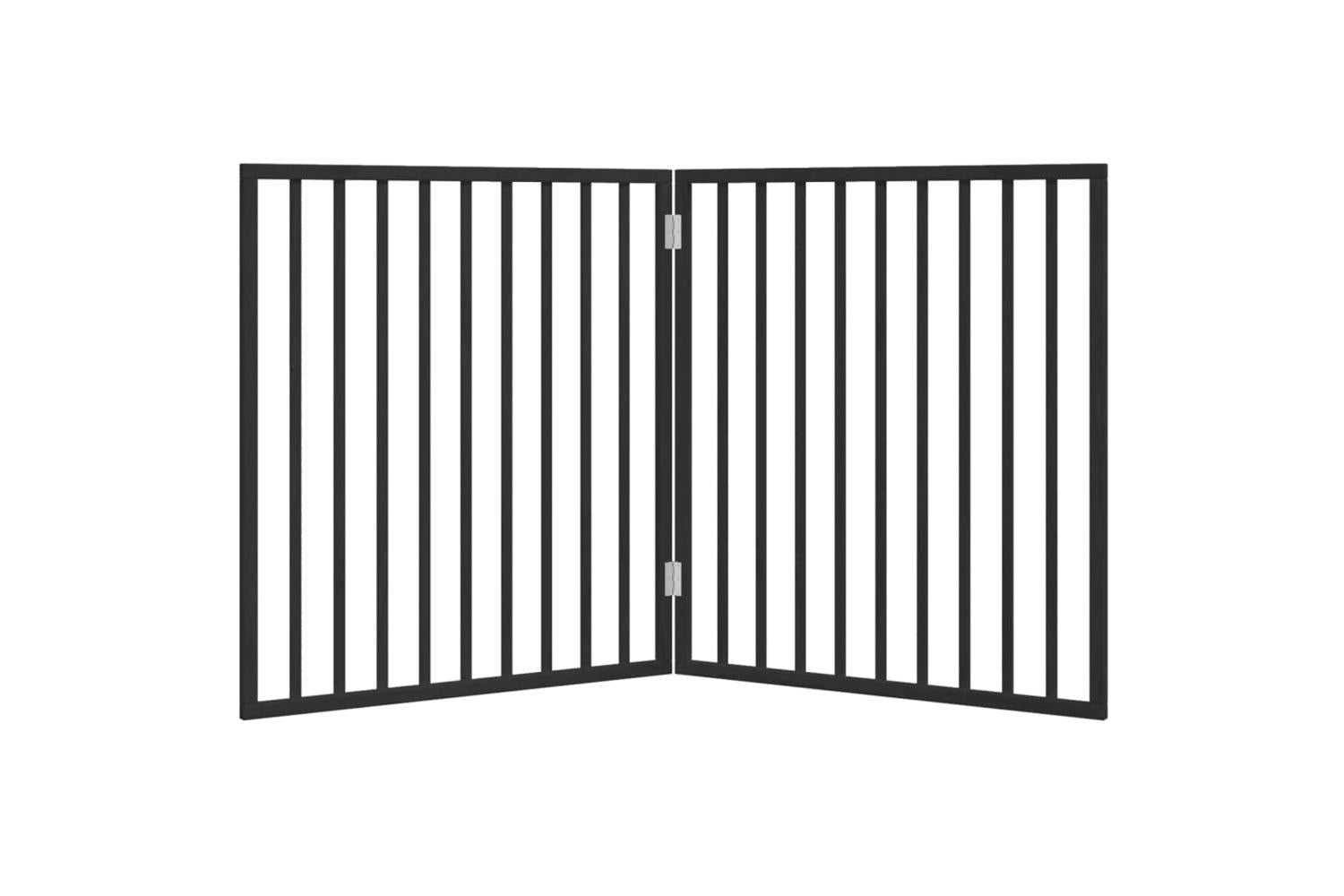 Vidaxl Dog Gate Foldable 2 Panels Black 160 Cm Poplar Wood-4