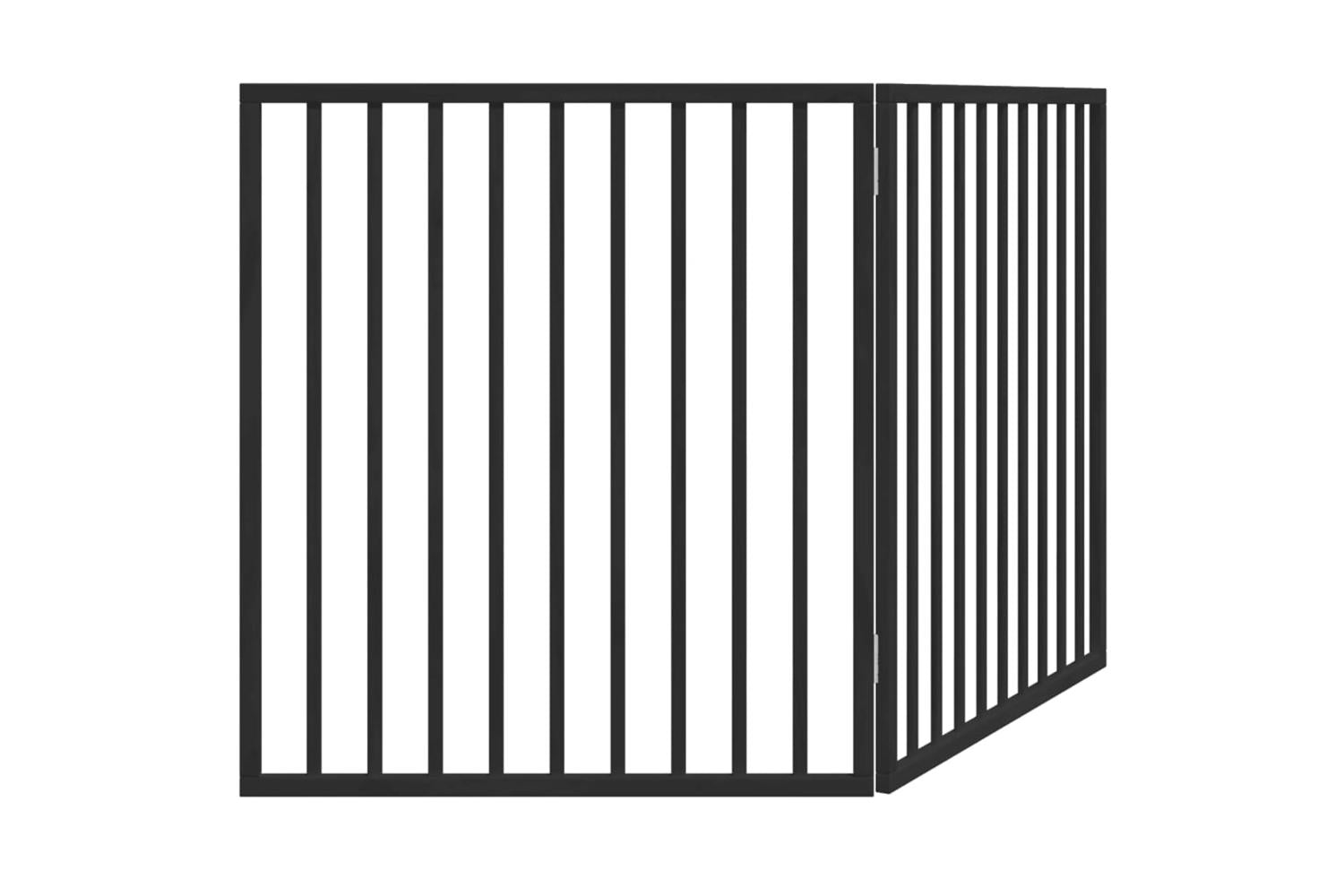 Vidaxl Dog Gate Foldable 2 Panels Black 160 Cm Poplar Wood-6