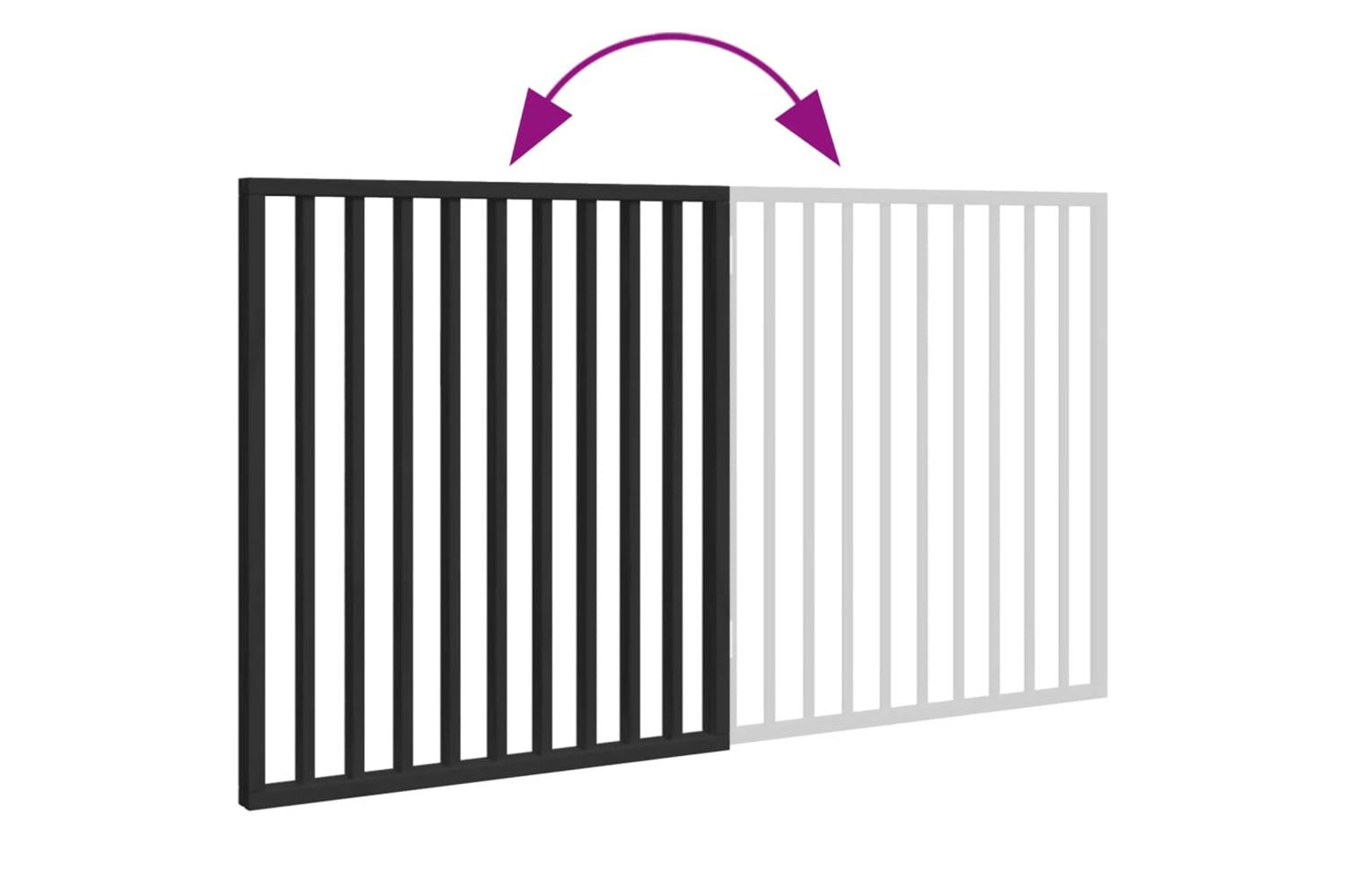 Vidaxl Dog Gate Foldable 2 Panels Black 160 Cm Poplar Wood-7