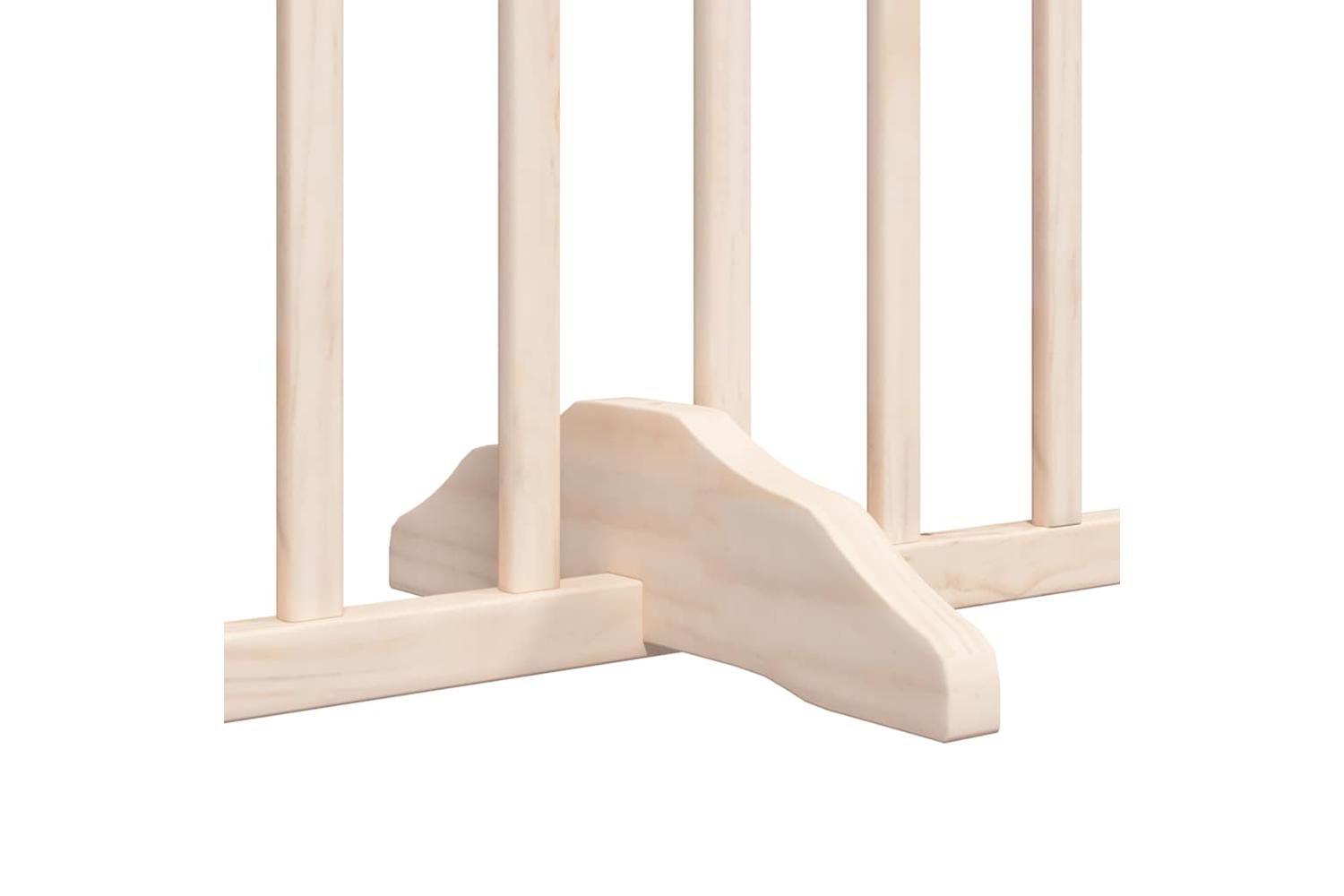 Vidaxl Dog Gate With Door Foldable 8 Panels 640 Cm Poplar Wood-7
