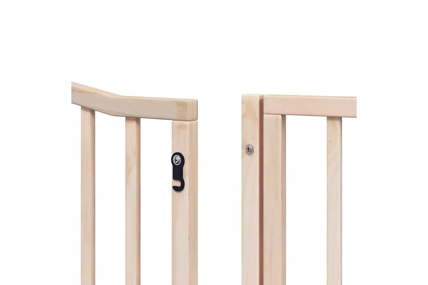Vidaxl Dog Gate With Door Foldable 8 Panels 640 Cm Poplar Wood-10