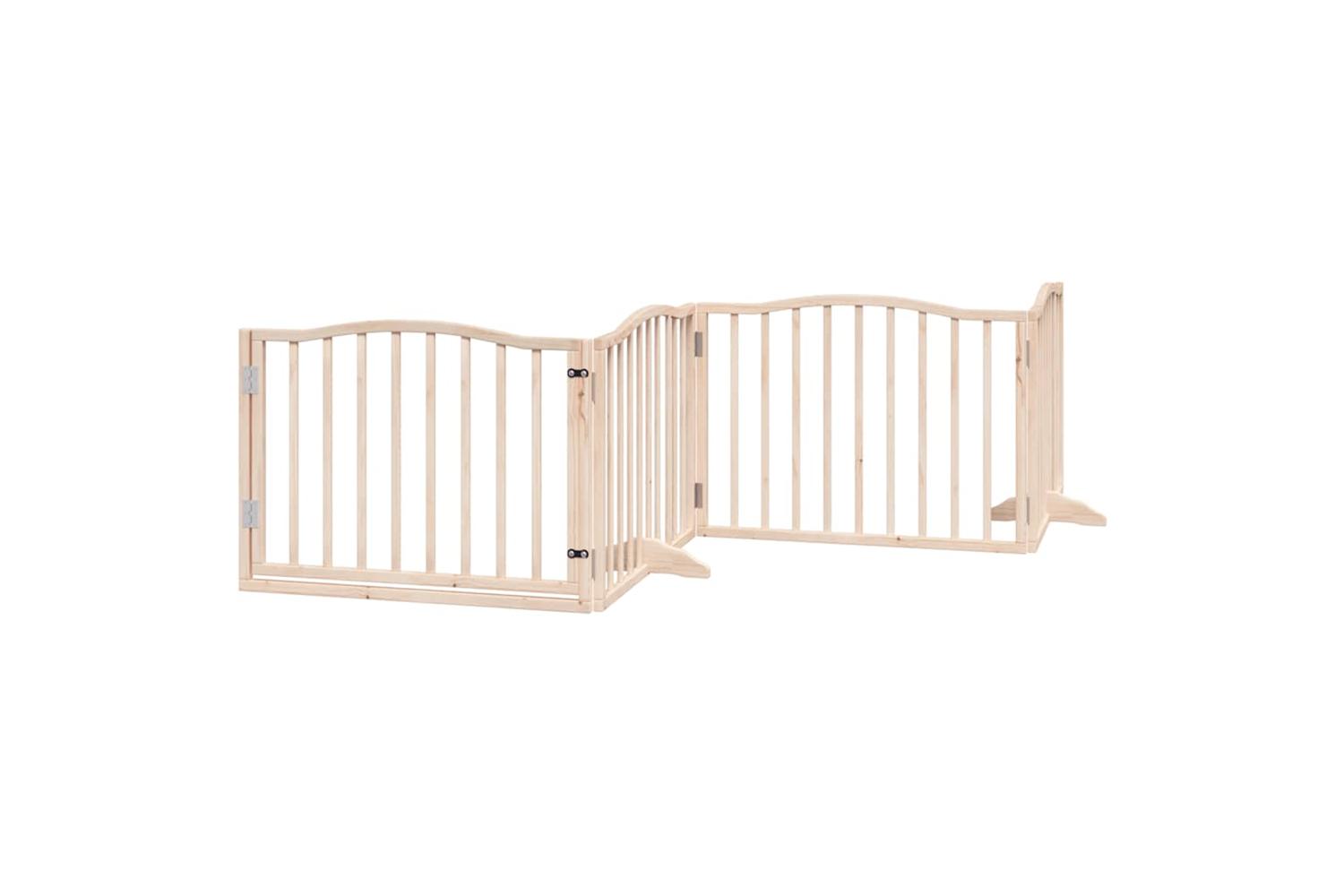 Vidaxl Dog Gate With Door Foldable 12 Panels 960 Cm Poplar Wood-4