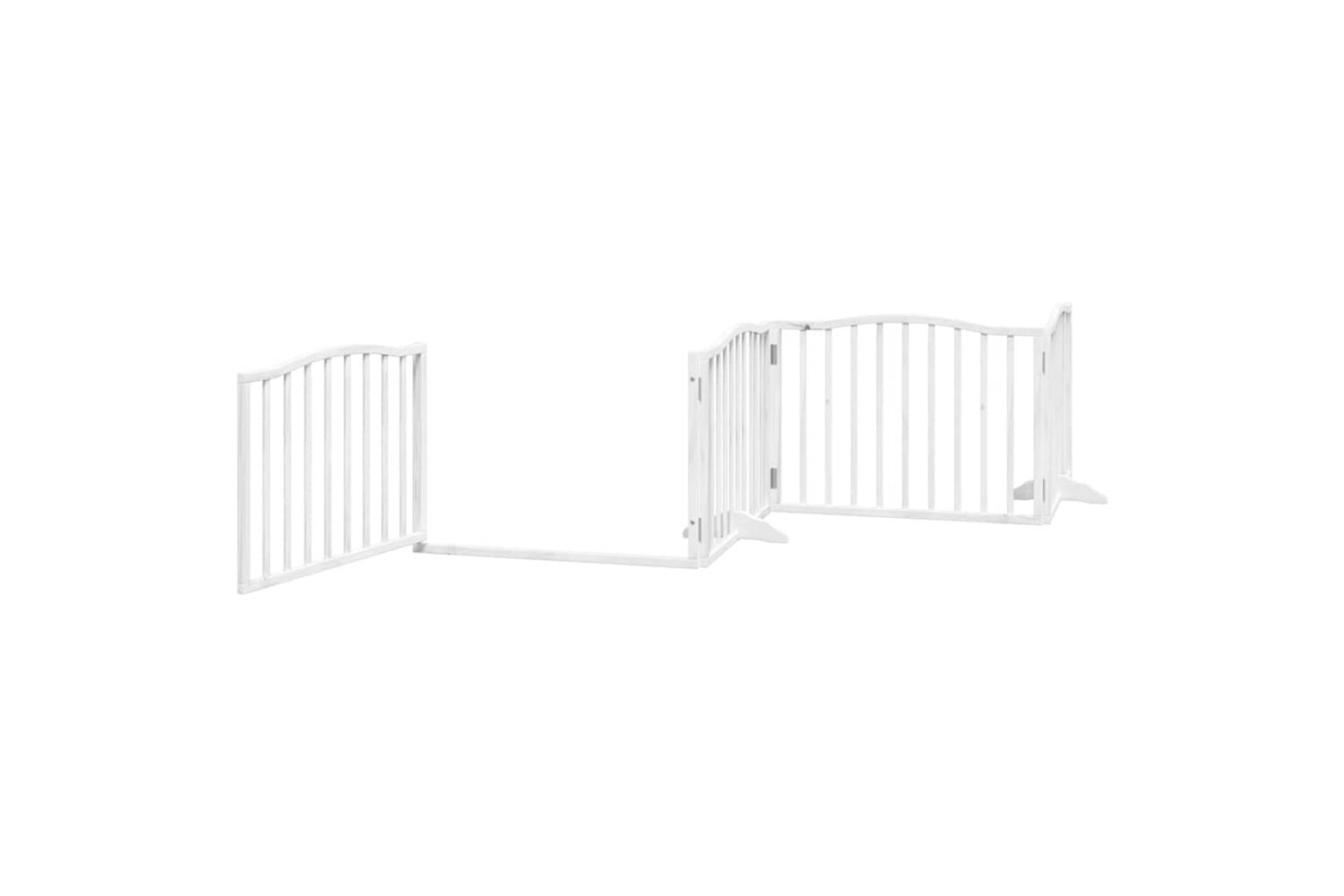 Vidaxl Dog Gate With Door Foldable 10 Panels White 800 Cm Poplar Wood-5