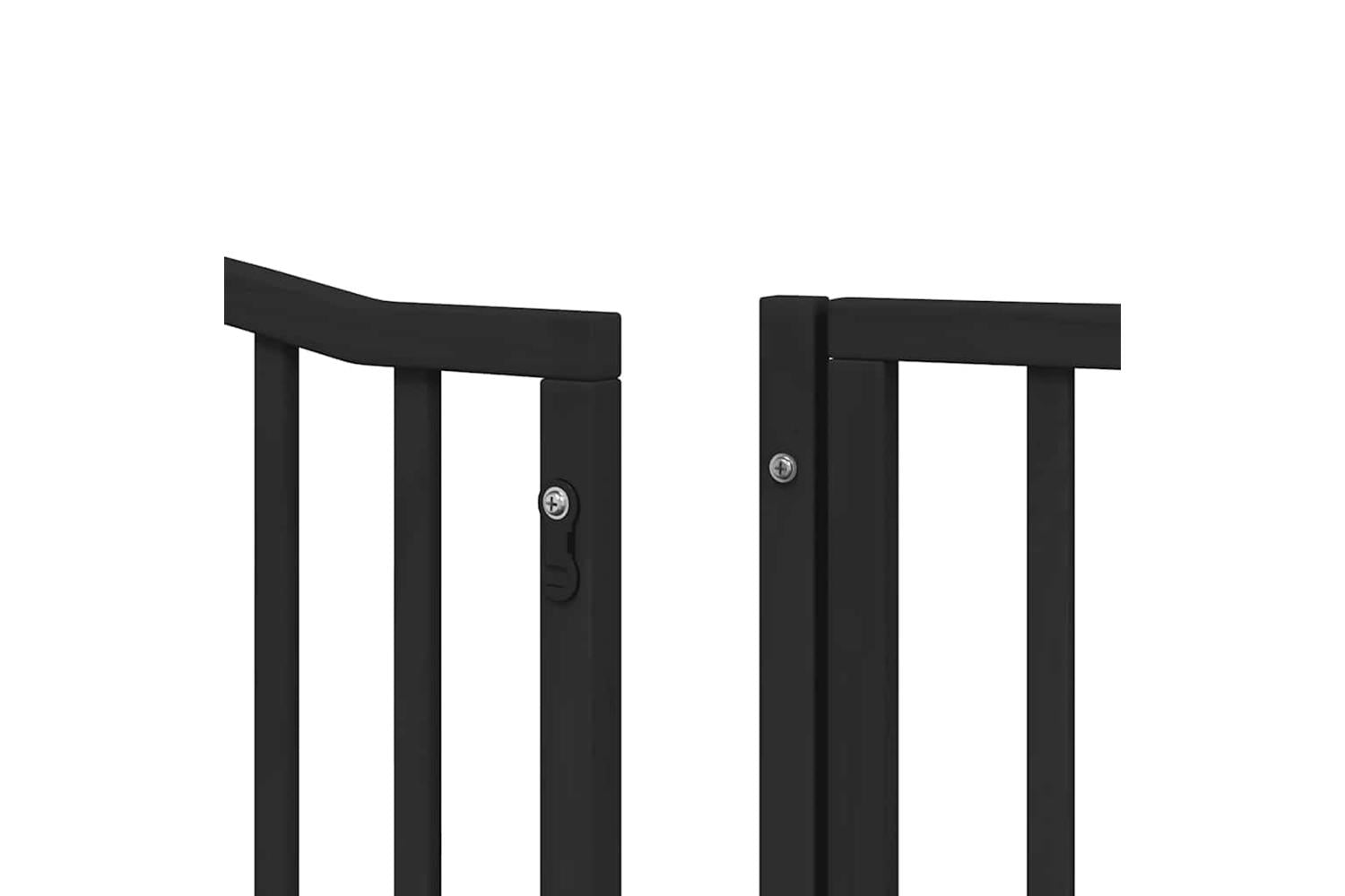 Vidaxl Dog Gate With Door Foldable 6 Panels Black 480 Cm Poplar Wood-10