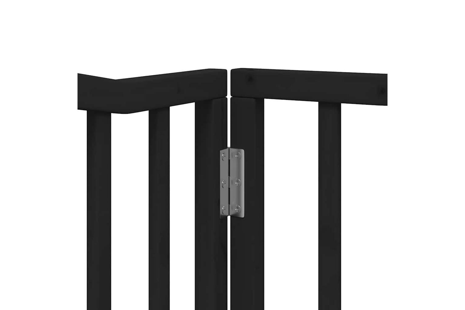Vidaxl Dog Gate With Door Foldable 10 Panels Black 800 Cm Poplar Wood-9