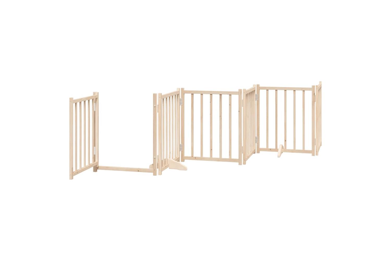 Vidaxl Dog Gate With Door Foldable 15 Panels 750 Cm Poplar Wood-5