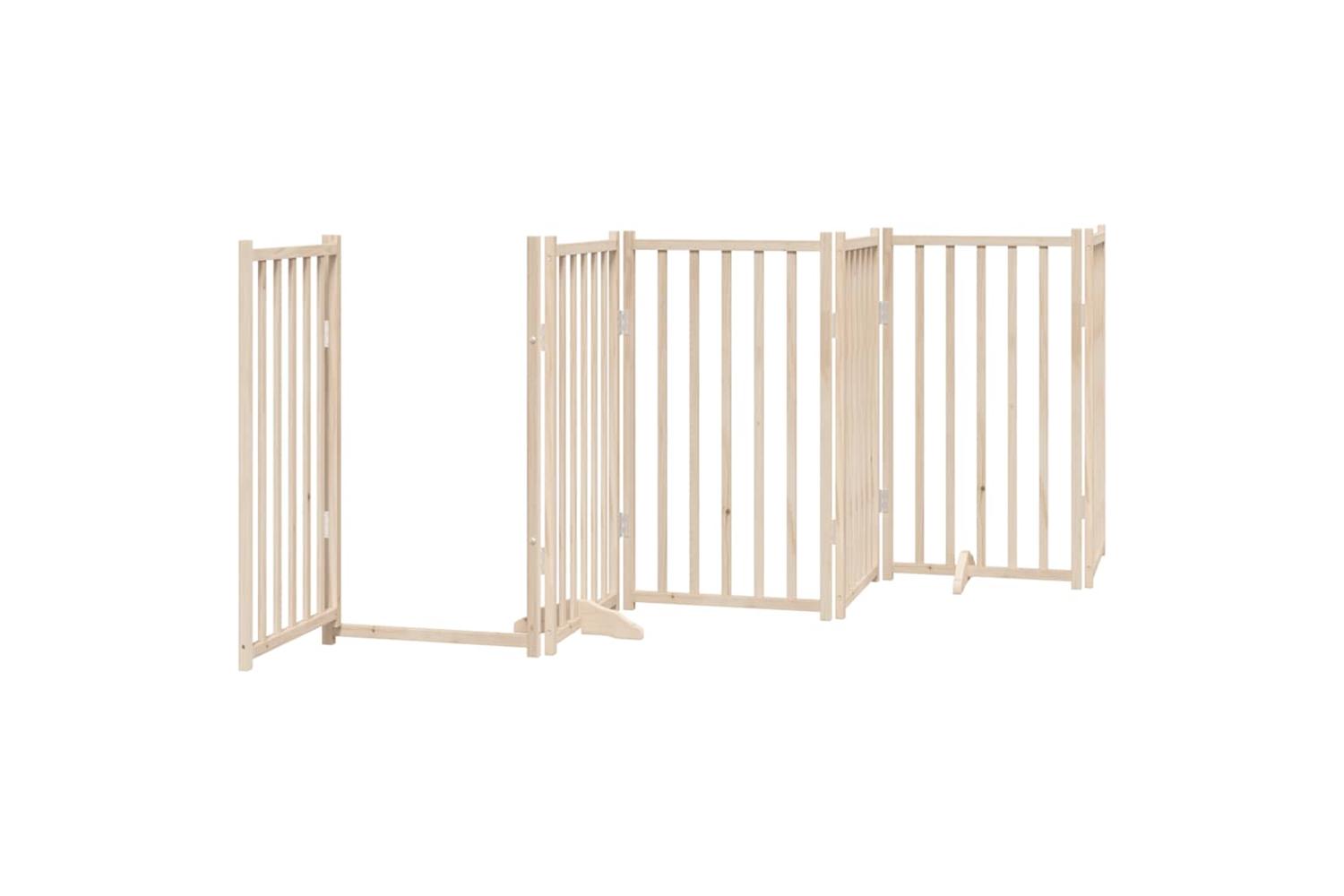 Vidaxl Dog Gate With Door Foldable 12 Panels 600 Cm Poplar Wood-5