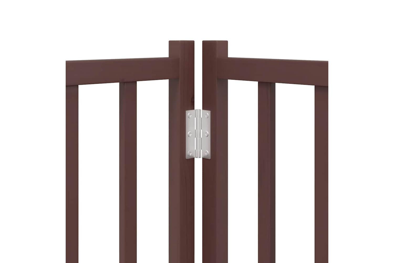 Vidaxl Dog Gate With Door Foldable 9 Panels Brown 450 Cm Poplar Wood-9