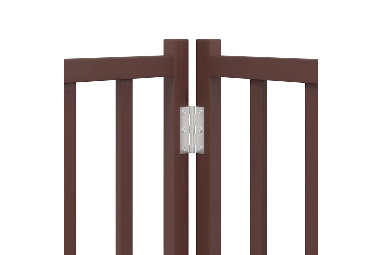 Vidaxl Dog Gate With Door Foldable 15 Panels Brown 750 Cm Poplar Wood-9