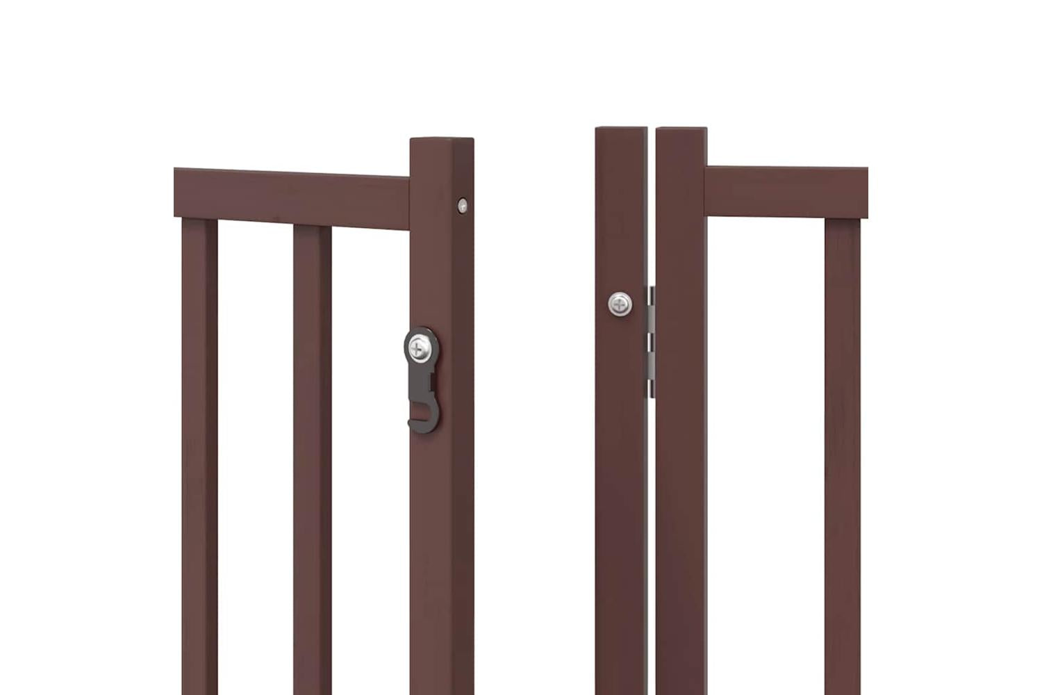 Vidaxl Dog Gate With Door Foldable 15 Panels Brown 750 Cm Poplar Wood-10