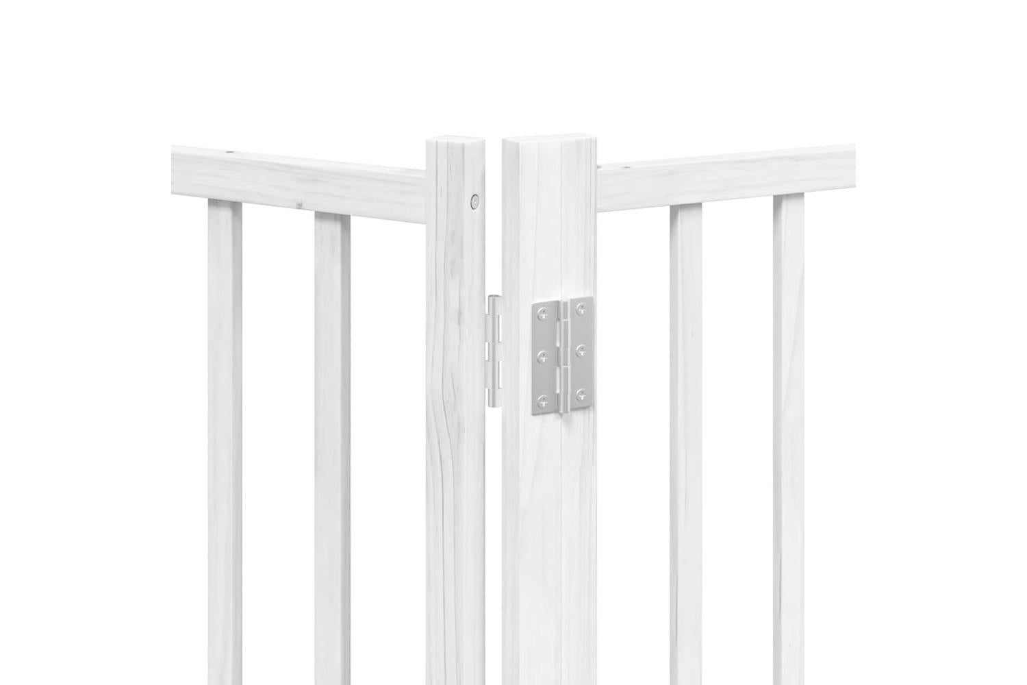 Vidaxl Dog Gate With Door Foldable 8 Panels White 640 Cm Poplar Wood-10