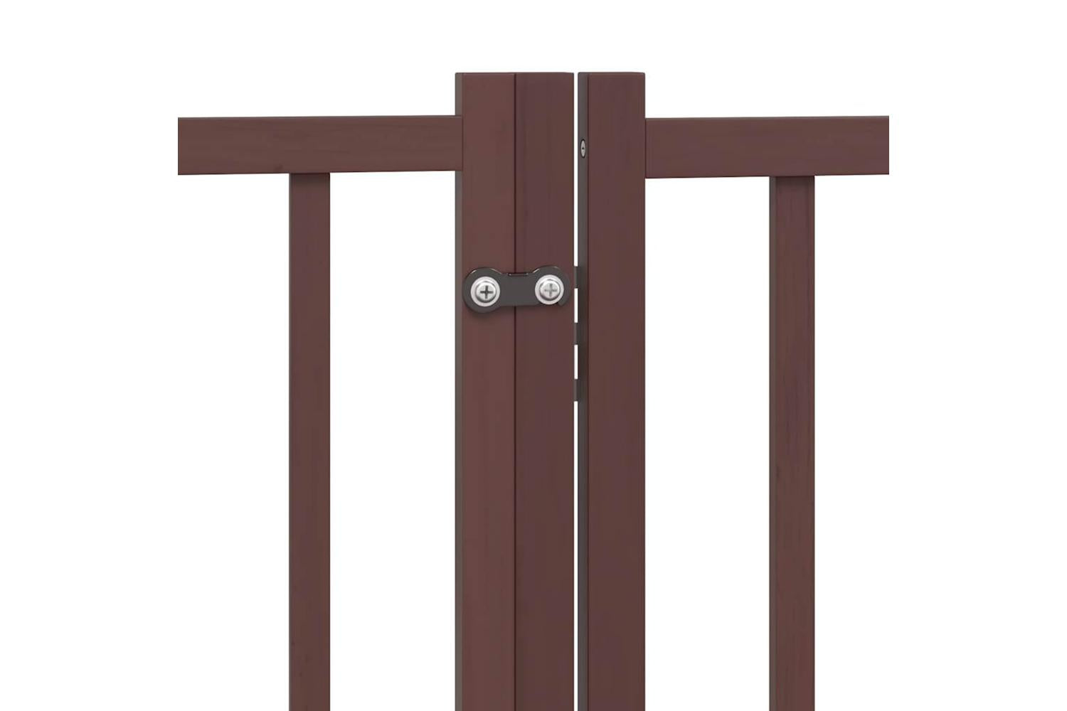 Vidaxl Dog Gate With Door Foldable 12 Panels Brown 960 Cm Poplar Wood-7