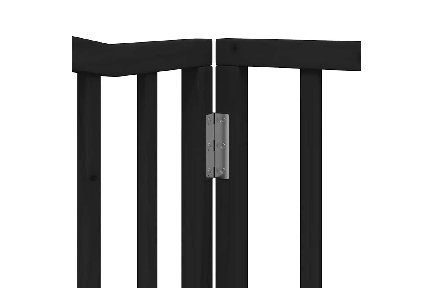 Vidaxl Dog Gate With Door Foldable 10 Panels Black 800 Cm Poplar Wood-9