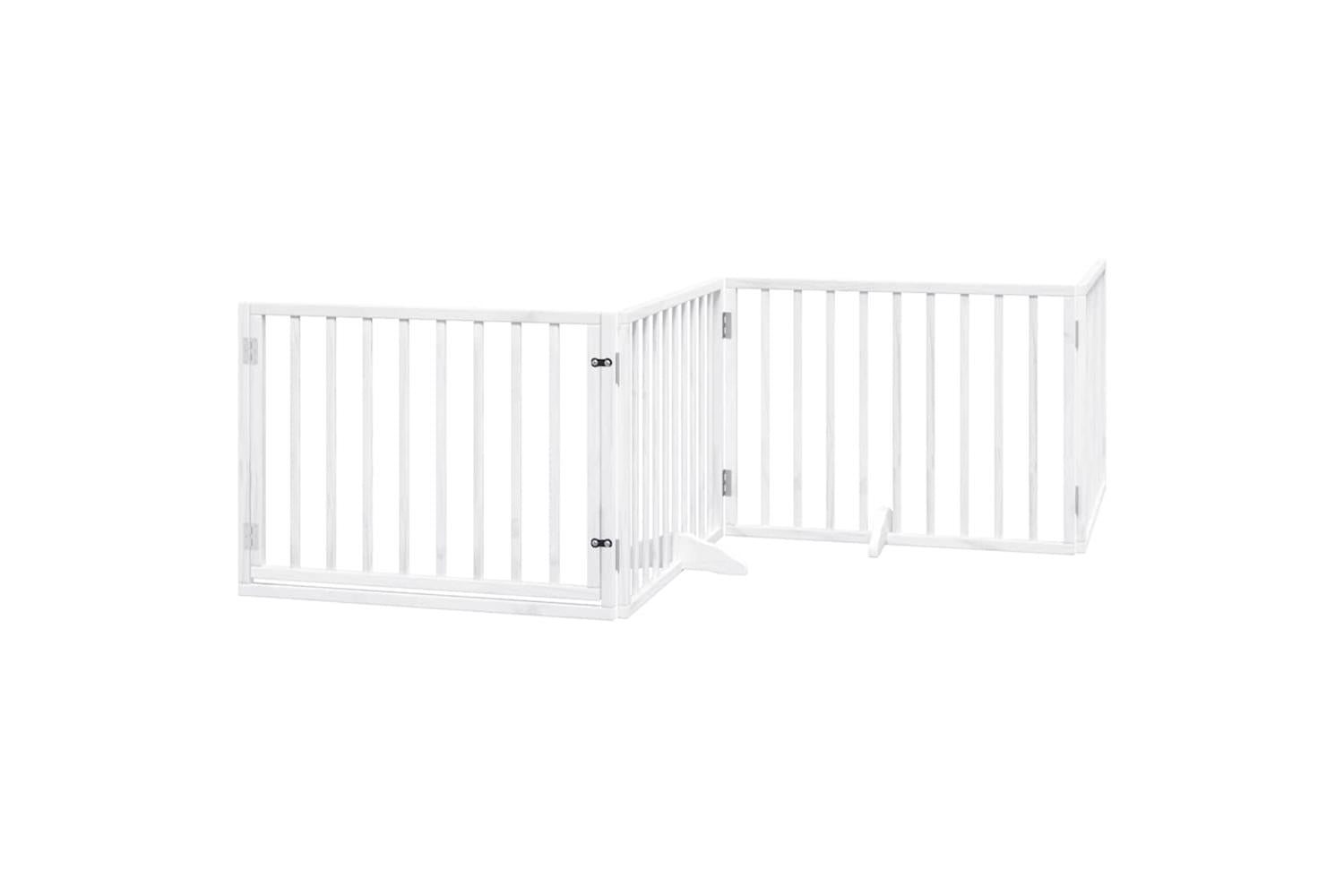Vidaxl Dog Gate With Door Foldable 10 Panels White 800 Cm Poplar Wood-3