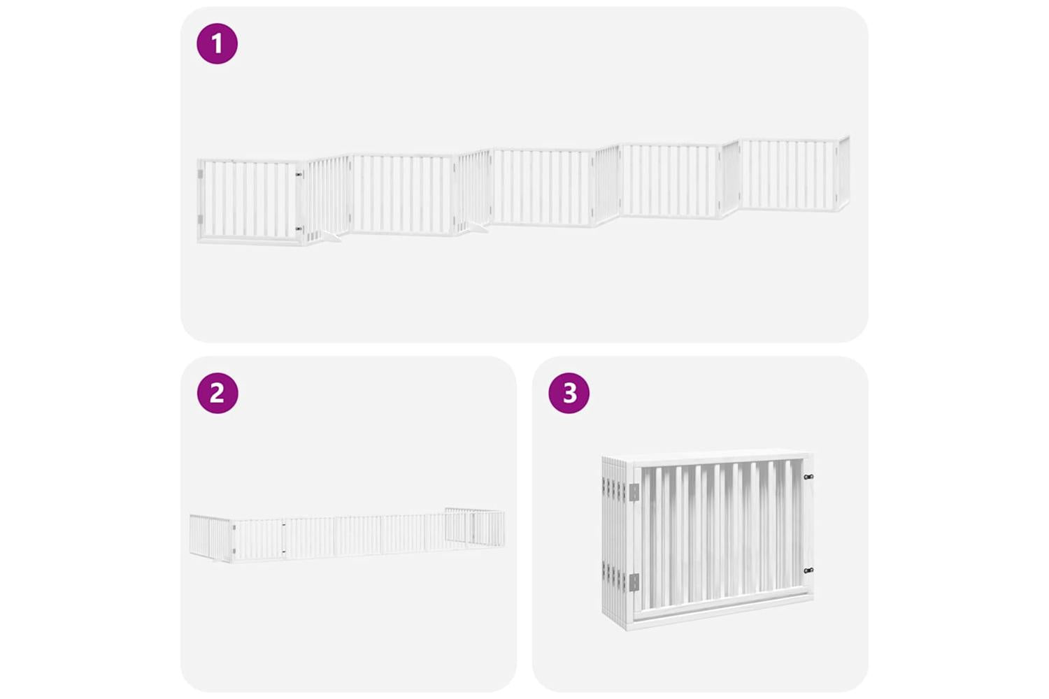 Vidaxl Dog Gate With Door Foldable 10 Panels White 800 Cm Poplar Wood-5