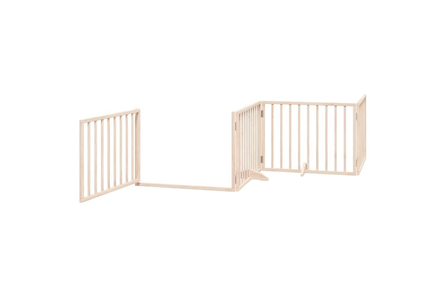 Vidaxl Dog Gate With Door Foldable 12 Panels 960 Cm Poplar Wood-4
