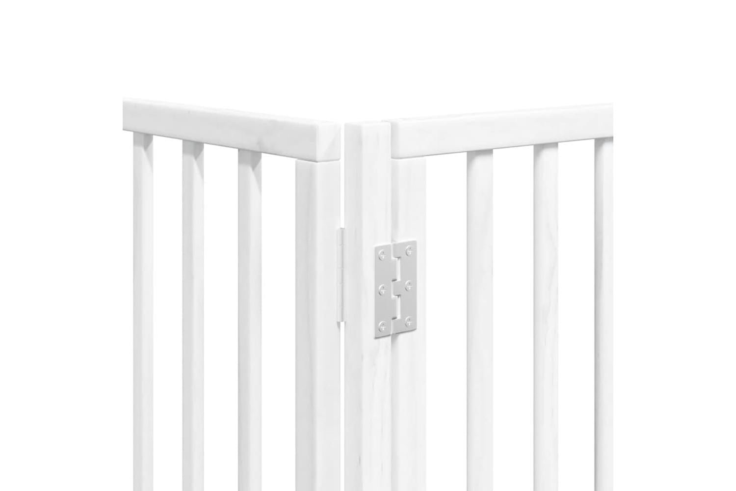 Vidaxl Dog Gate With Door Foldable 6 Panels White 480 Cm Poplar Wood-10