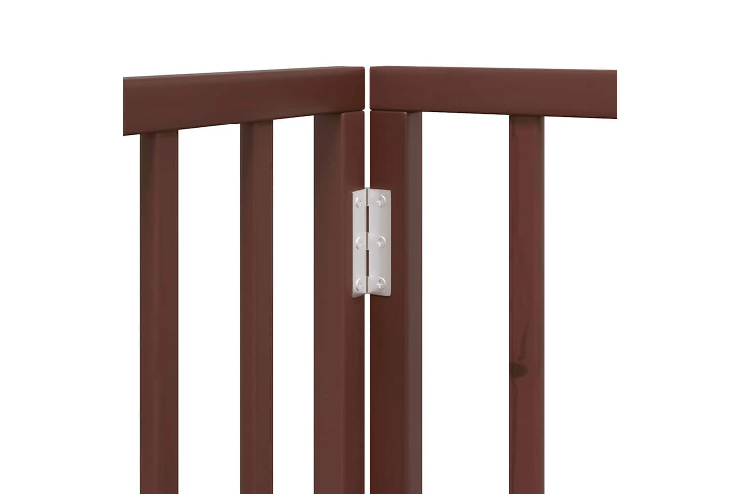 Vidaxl Dog Gate With Door Foldable 12 Panels Brown 960 Cm Poplar Wood-8