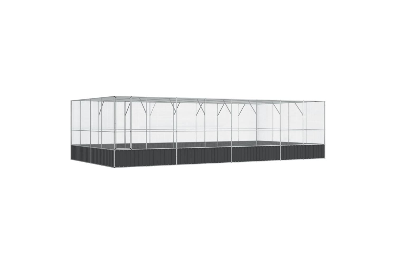 Vidaxl Aviary With Extension Silver 832x414x212 Cm Steel-2