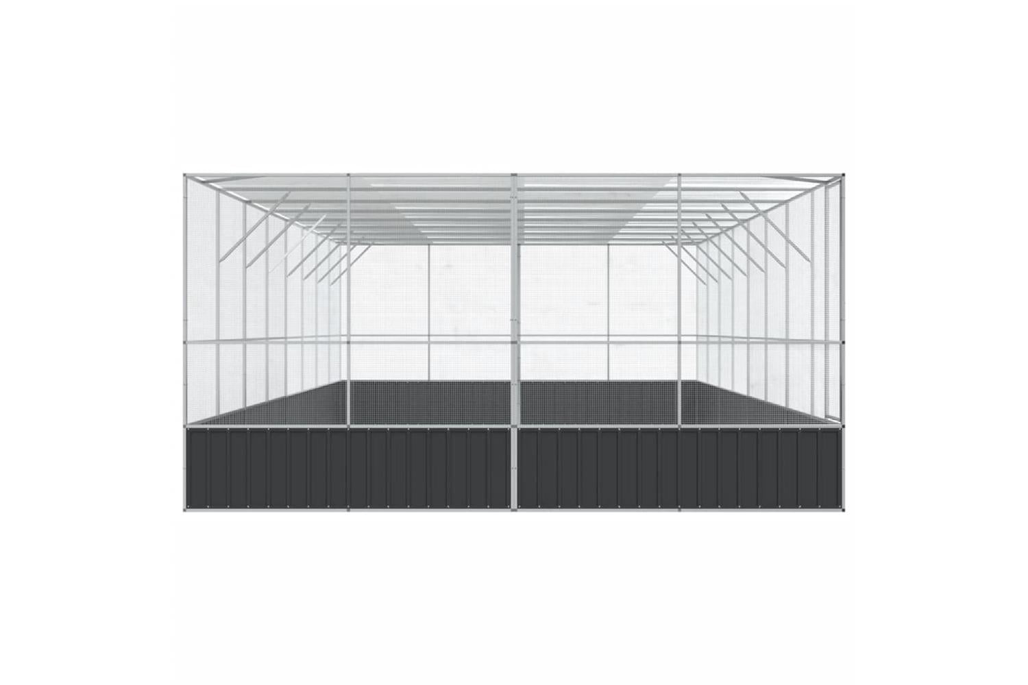 Vidaxl Aviary With Extension Silver 832x414x212 Cm Steel-4