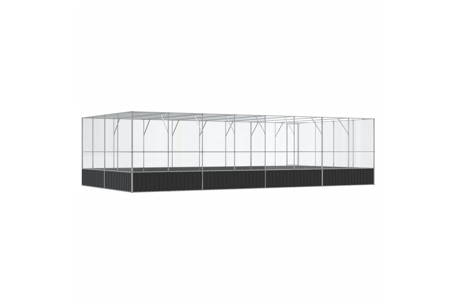 Vidaxl Aviary With Extension Silver 832x414x212 Cm Steel-5
