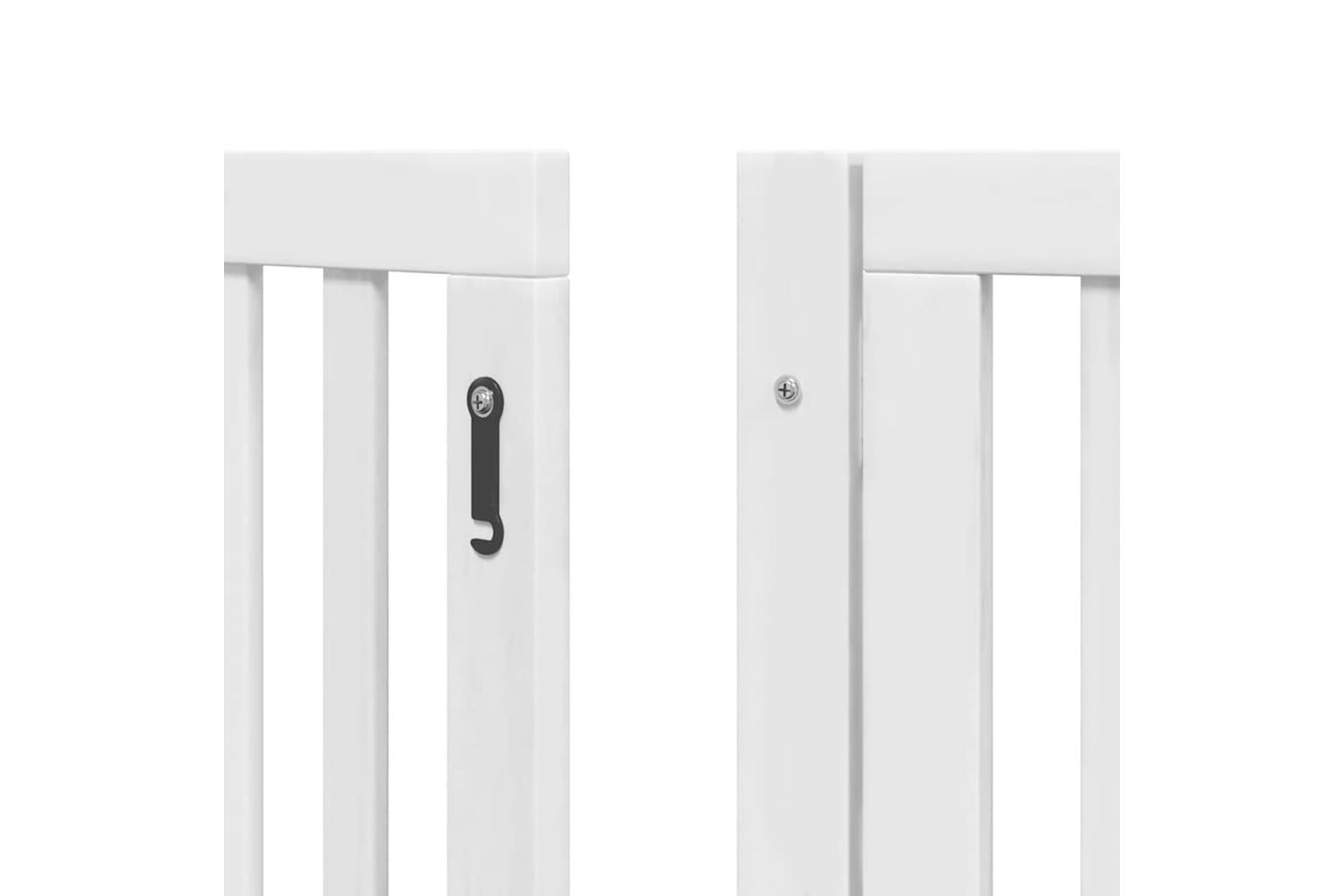 Vidaxl Dog Gate With Door Foldable 9 Panels White 450 Cm Poplar Wood-9