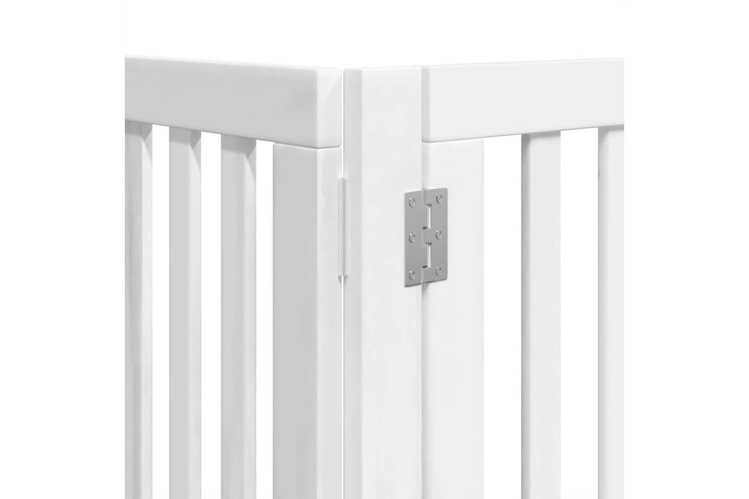 Vidaxl Dog Gate With Door Foldable 9 Panels White 450 Cm Poplar Wood-10