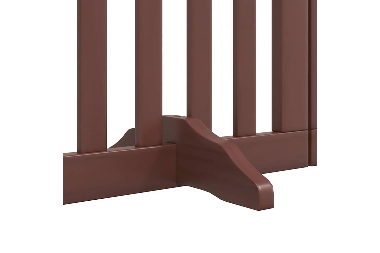 Vidaxl Dog Gate With Door Foldable 9 Panels Brown 450 Cm Poplar Wood-6
