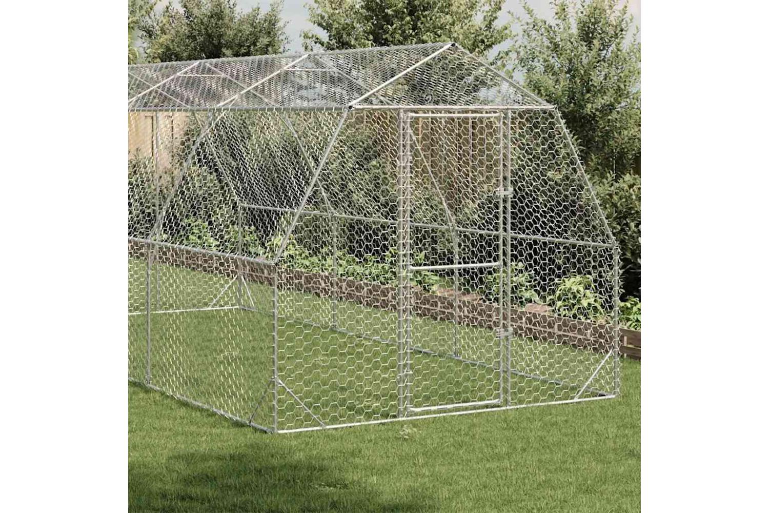 Vidaxl Chicken Run 25x6x225 M Galvanised Steel-2