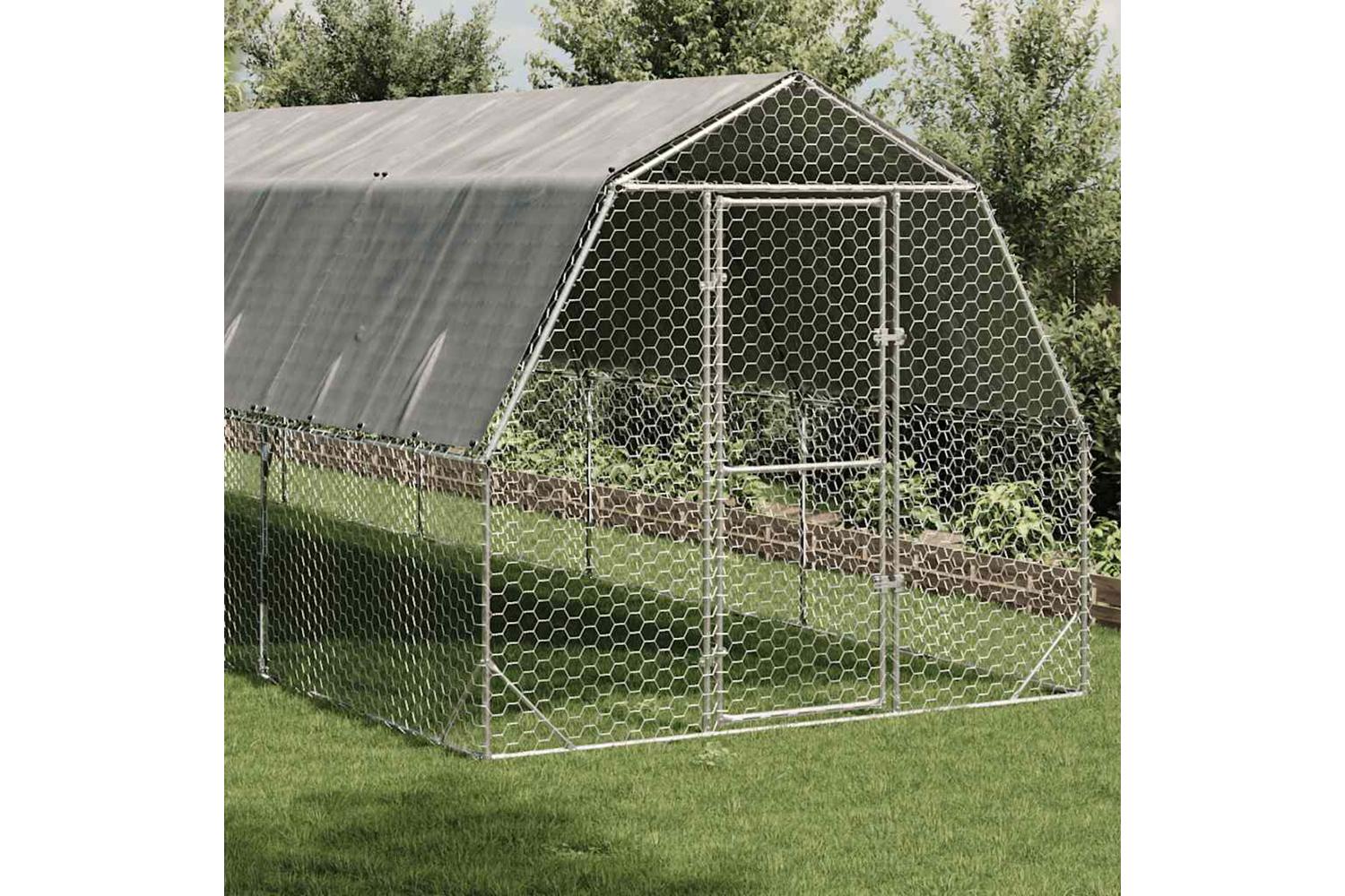 Vidaxl Chicken Run With Roof 25x6x225 M Galvanised Steel-2