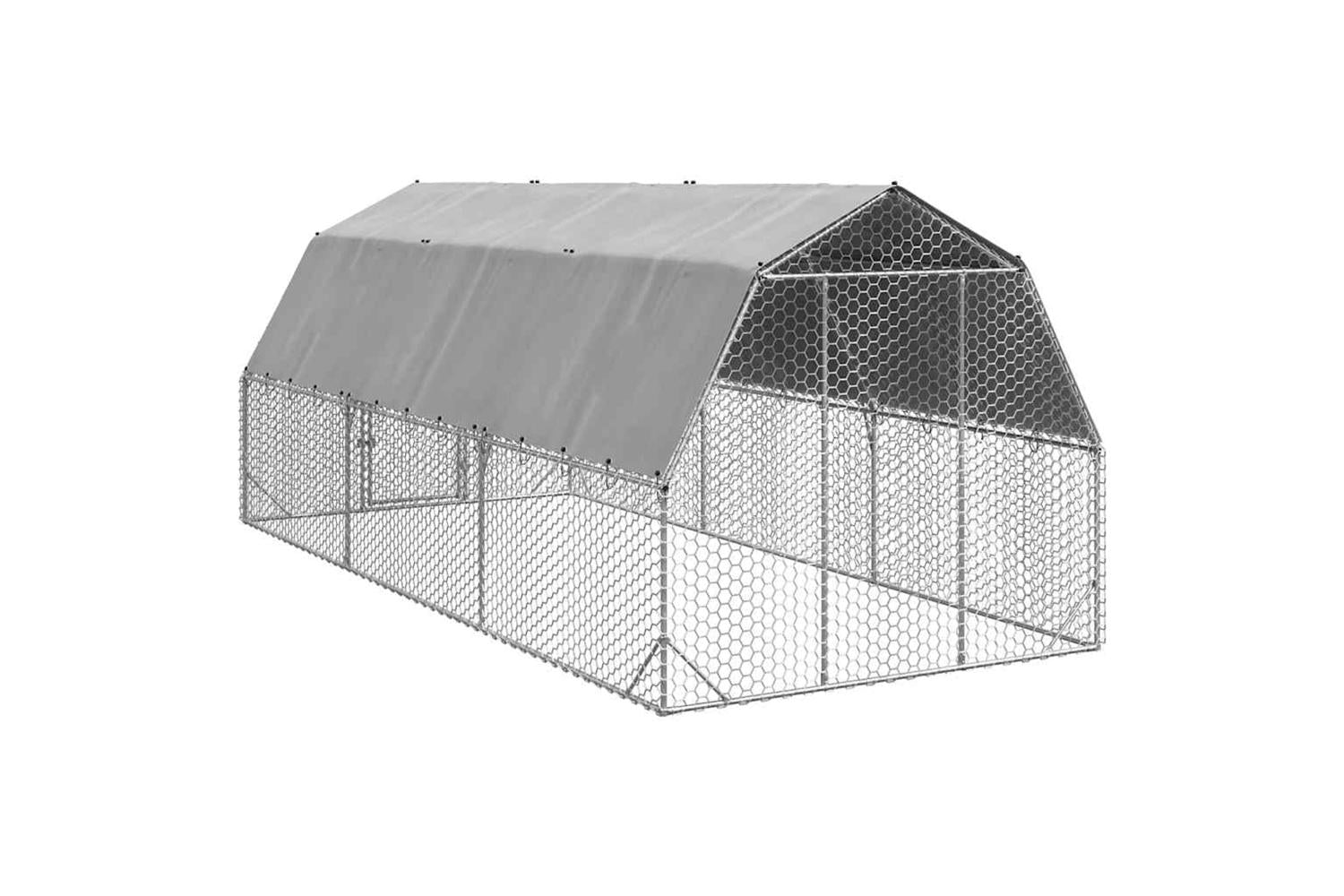 Vidaxl Chicken Run With Roof 25x6x225 M Galvanised Steel-5