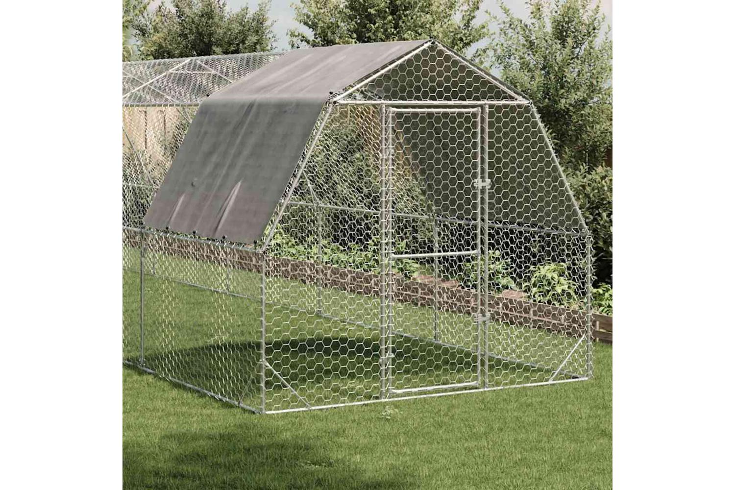 Vidaxl Chicken Run With Roof 25x10x225 M Galvanised Steel-2