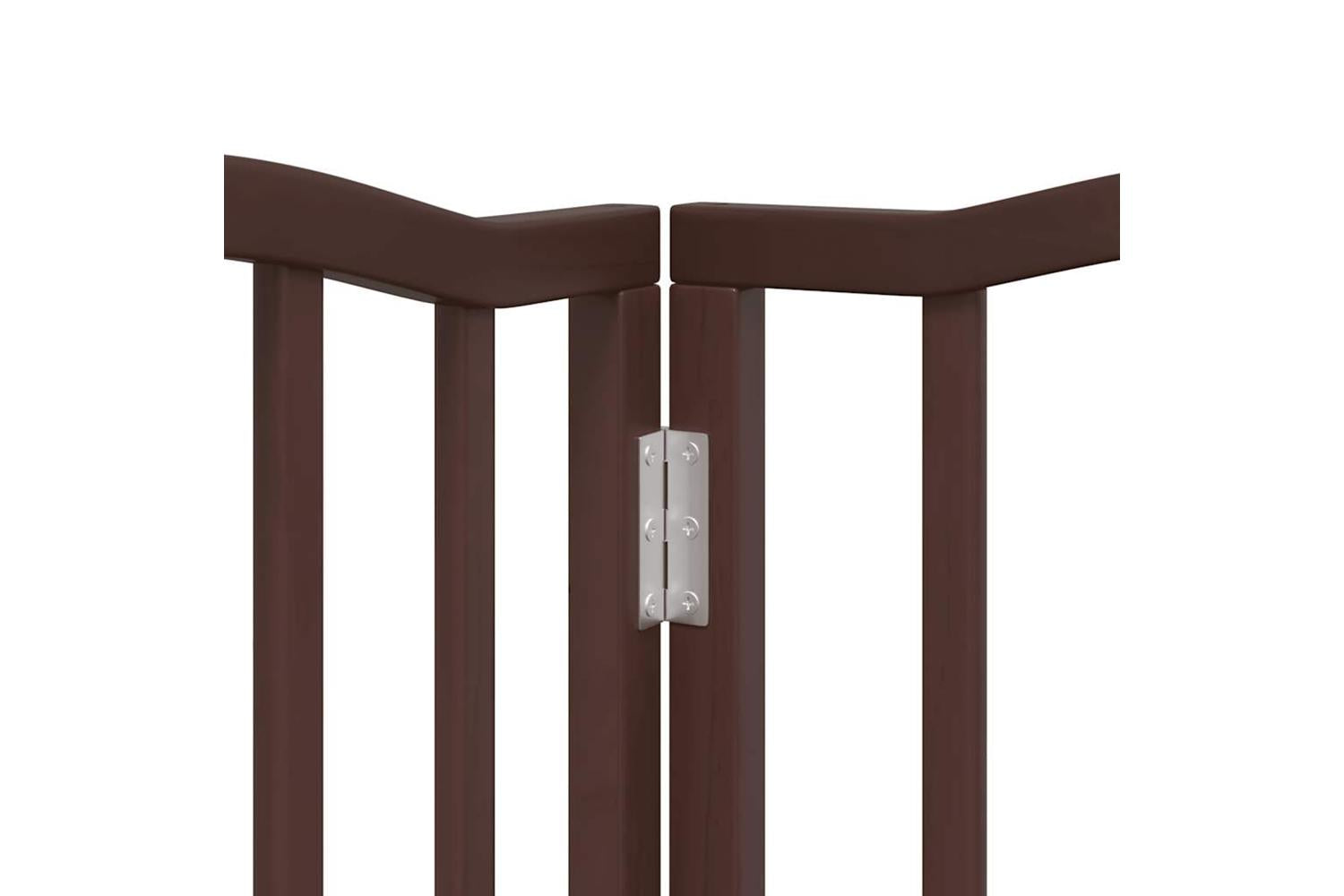 Vidaxl Dog Gate With Door Foldable 6 Panels Brown Oak 300 Cmpoplar Wood-10