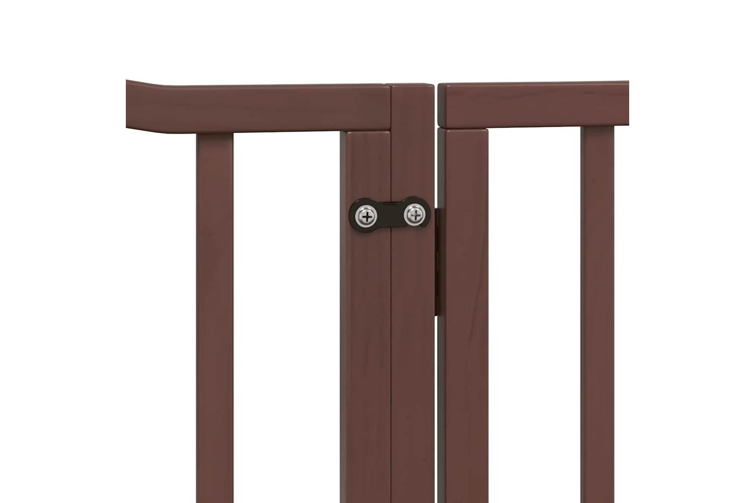 Vidaxl Dog Gate With Door Foldable 4 Panels Brown Oak 320 Cm Poplar Wood-8