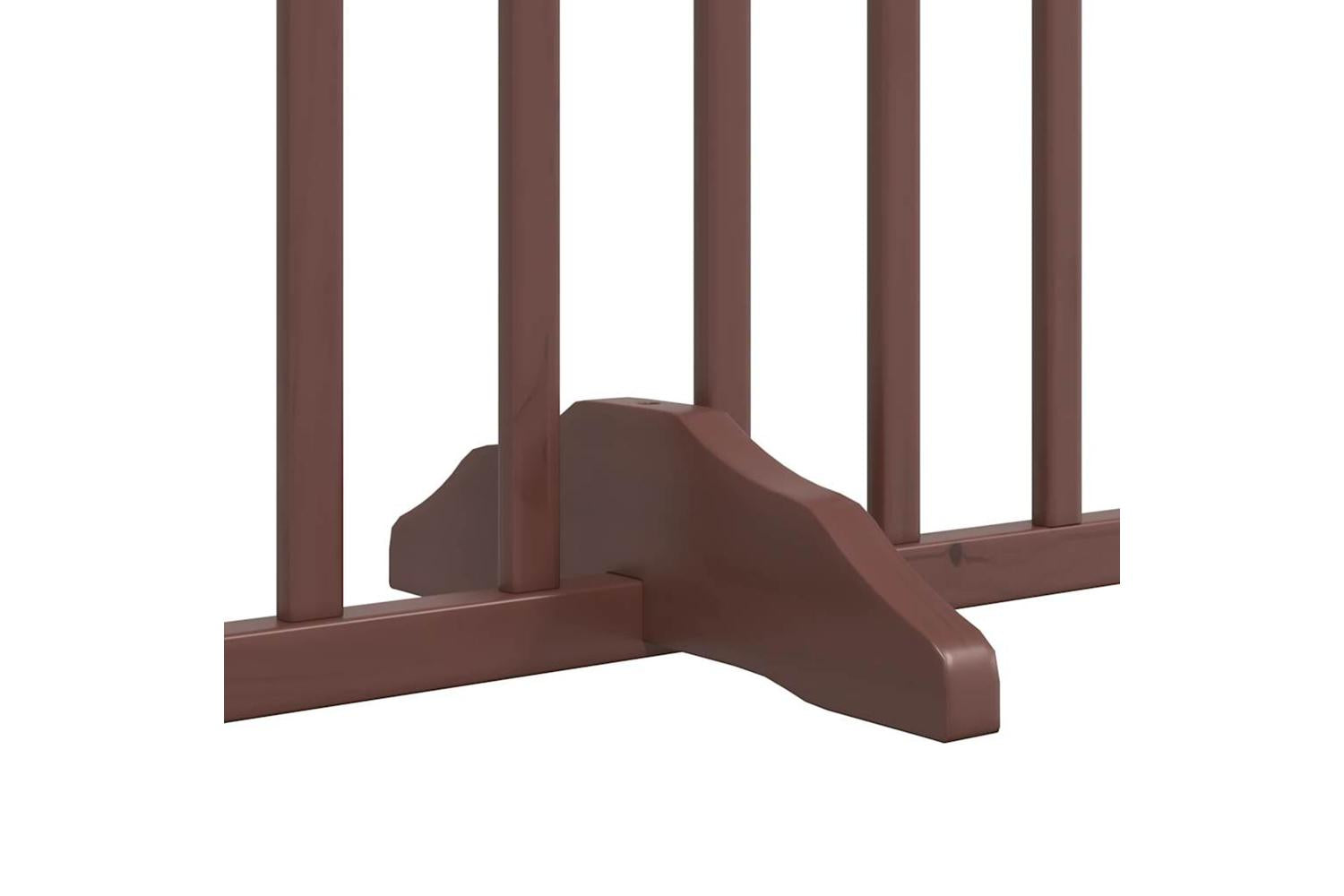 Vidaxl Dog Gate With Door Foldable 4 Panels Brown Oak 320 Cm Poplar Wood-9