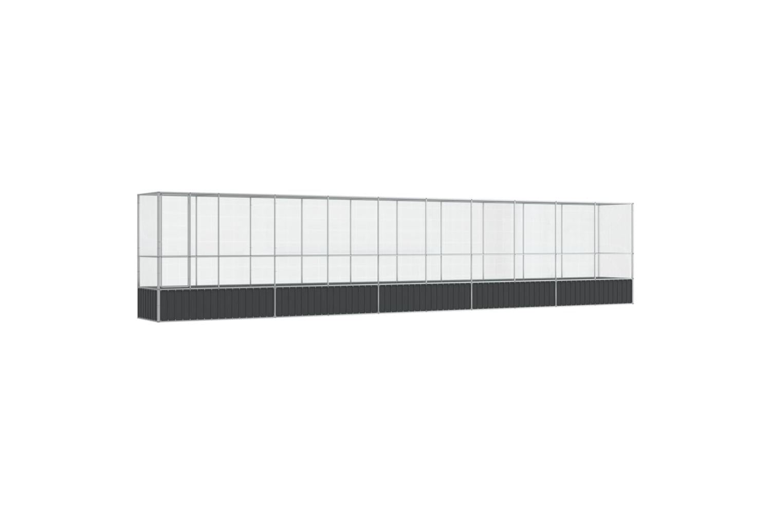 Vidaxl Aviary With Extension Silver 10425x107x212 Cm Steel-2