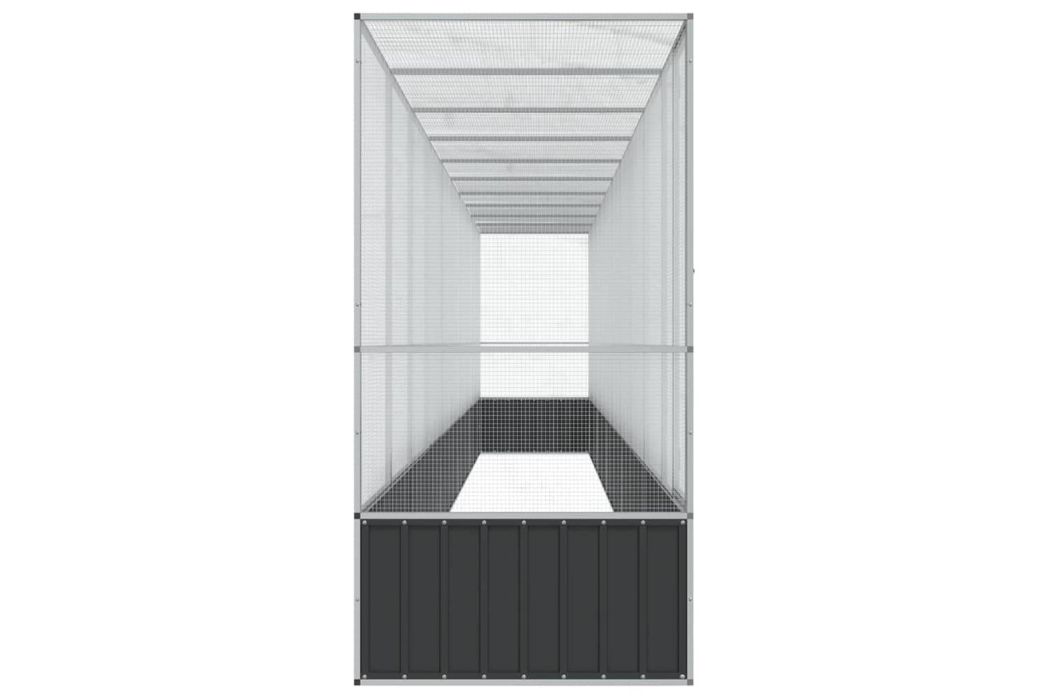 Vidaxl Aviary With Extension Silver 10425x107x212 Cm Steel-4