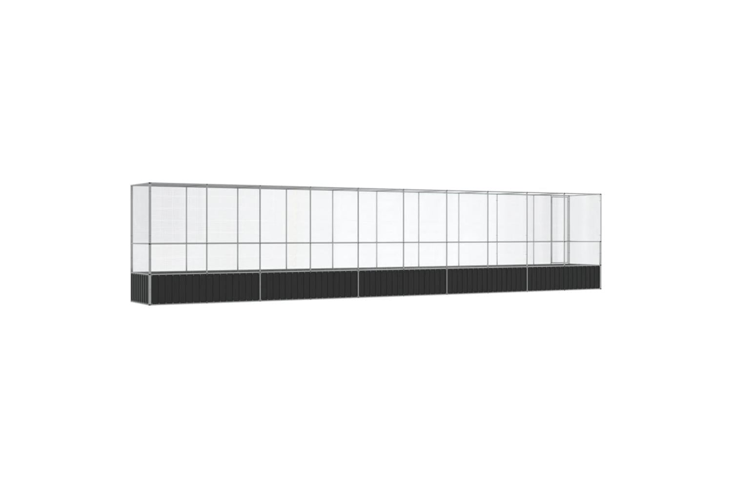 Vidaxl Aviary With Extension Silver 10425x107x212 Cm Steel-5