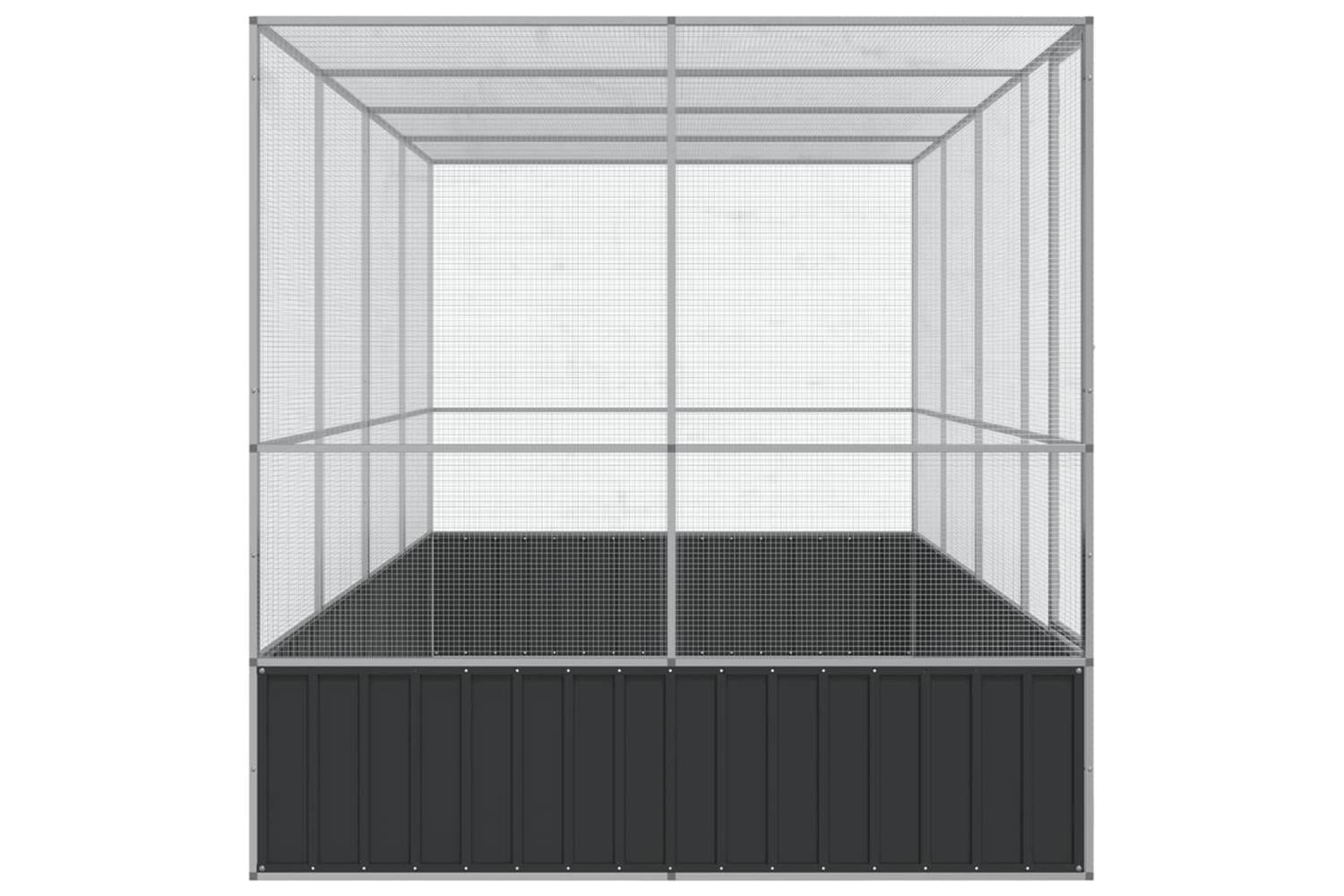 Vidaxl Aviary With Extension Silver 418x207x212 Cm Steel-4