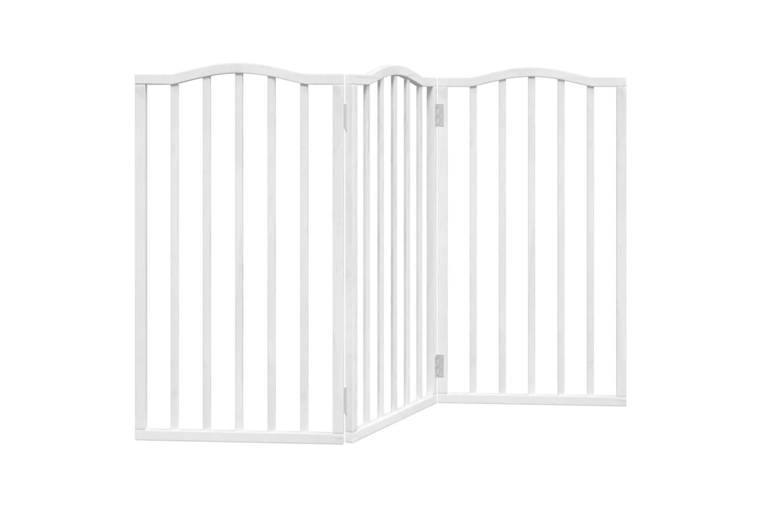 Vidaxl Dog Gate Foldable 3 Panels White 150 Cmpoplar Wood