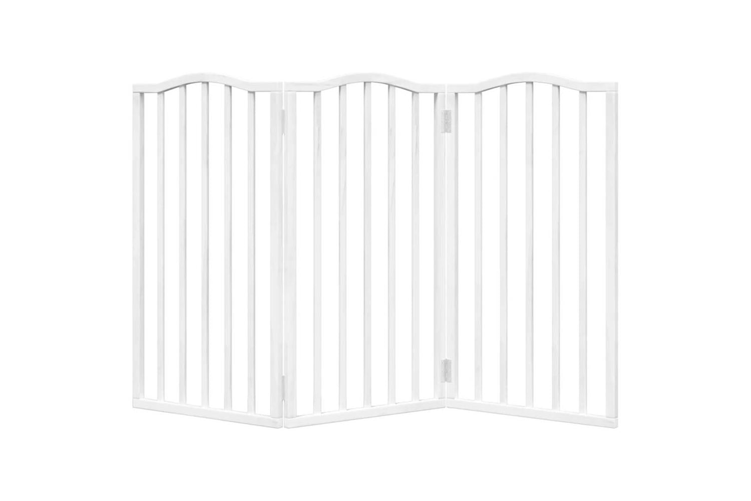Vidaxl Dog Gate Foldable 3 Panels White 150 Cmpoplar Wood-4