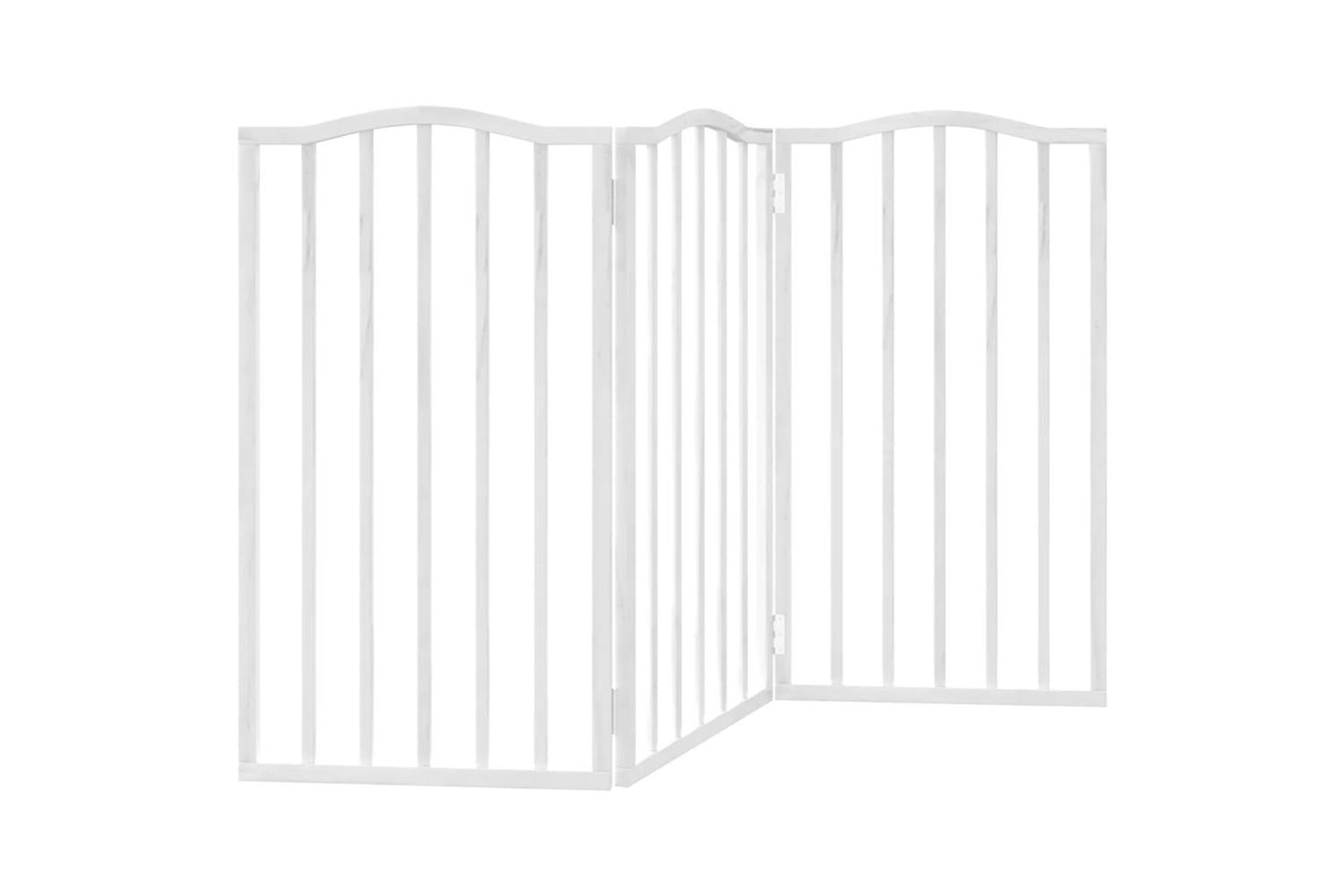 Vidaxl Dog Gate Foldable 3 Panels White 150 Cmpoplar Wood-6