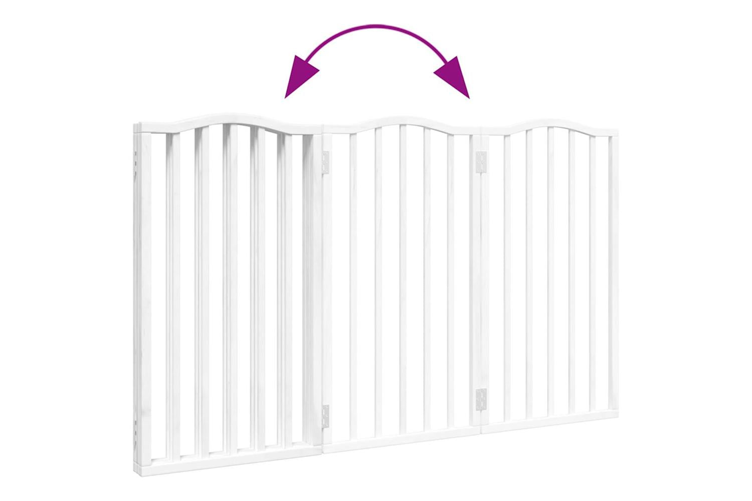 Vidaxl Dog Gate Foldable 3 Panels White 150 Cmpoplar Wood-7