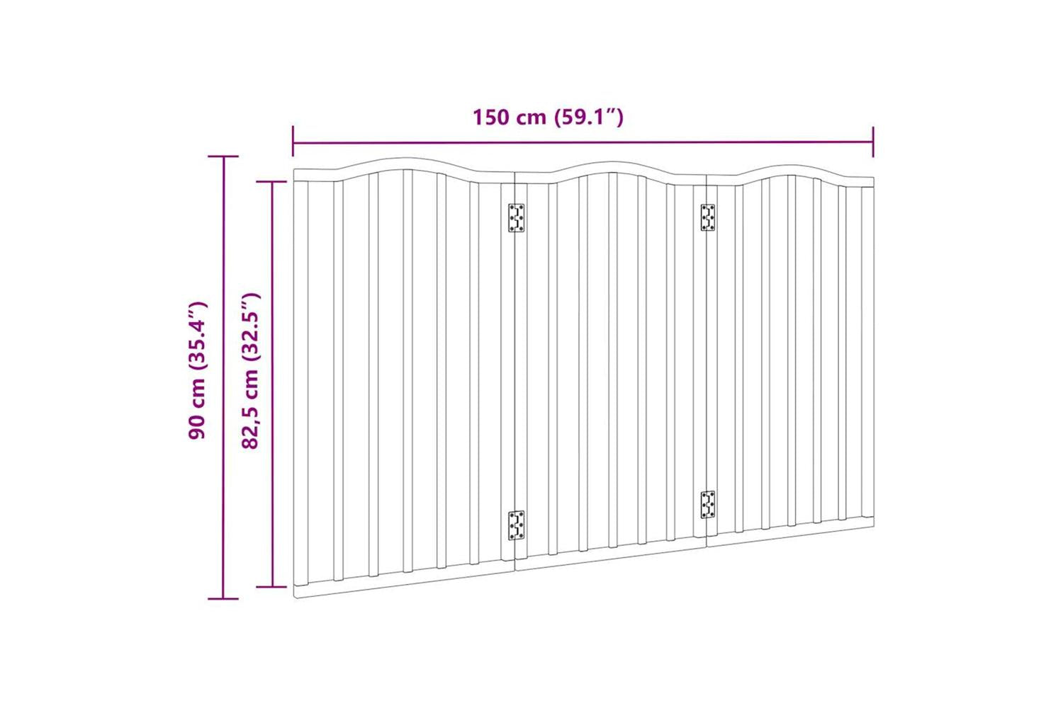 Vidaxl Dog Gate Foldable 3 Panels White 150 Cmpoplar Wood-9