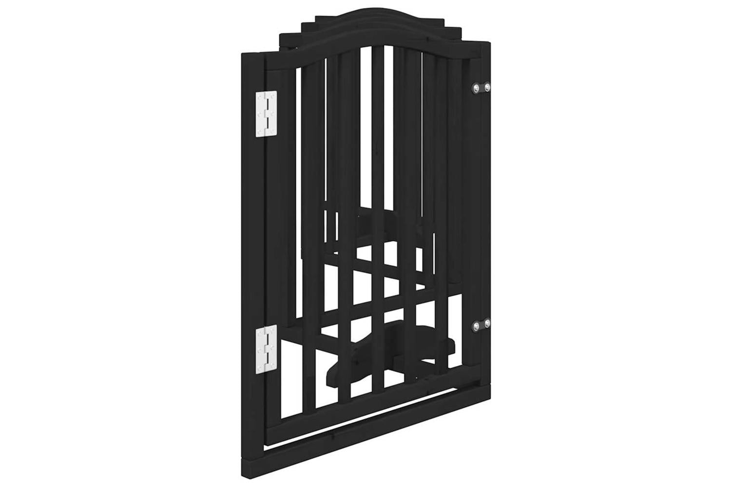 Vidaxl Dog Gate With Door Foldable 6 Panels Black 300 Cmpoplar Wood-5