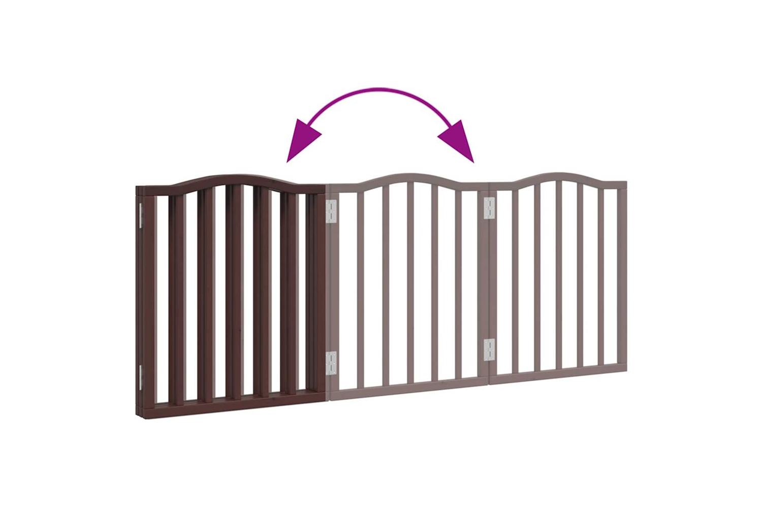 Vidaxl Dog Gate Foldable 3 Panels Brown Oak 150 Cmpoplar Wood-7