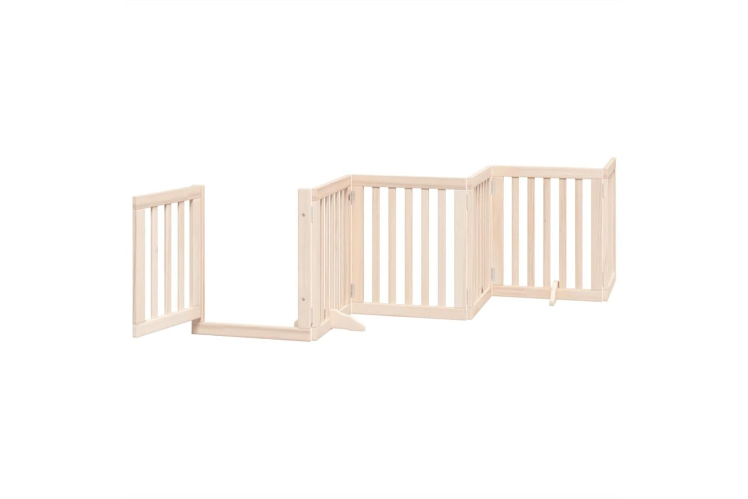 Vidaxl Dog Gate With Door Foldable 6 Panels 300 Cm Poplar Wood-4