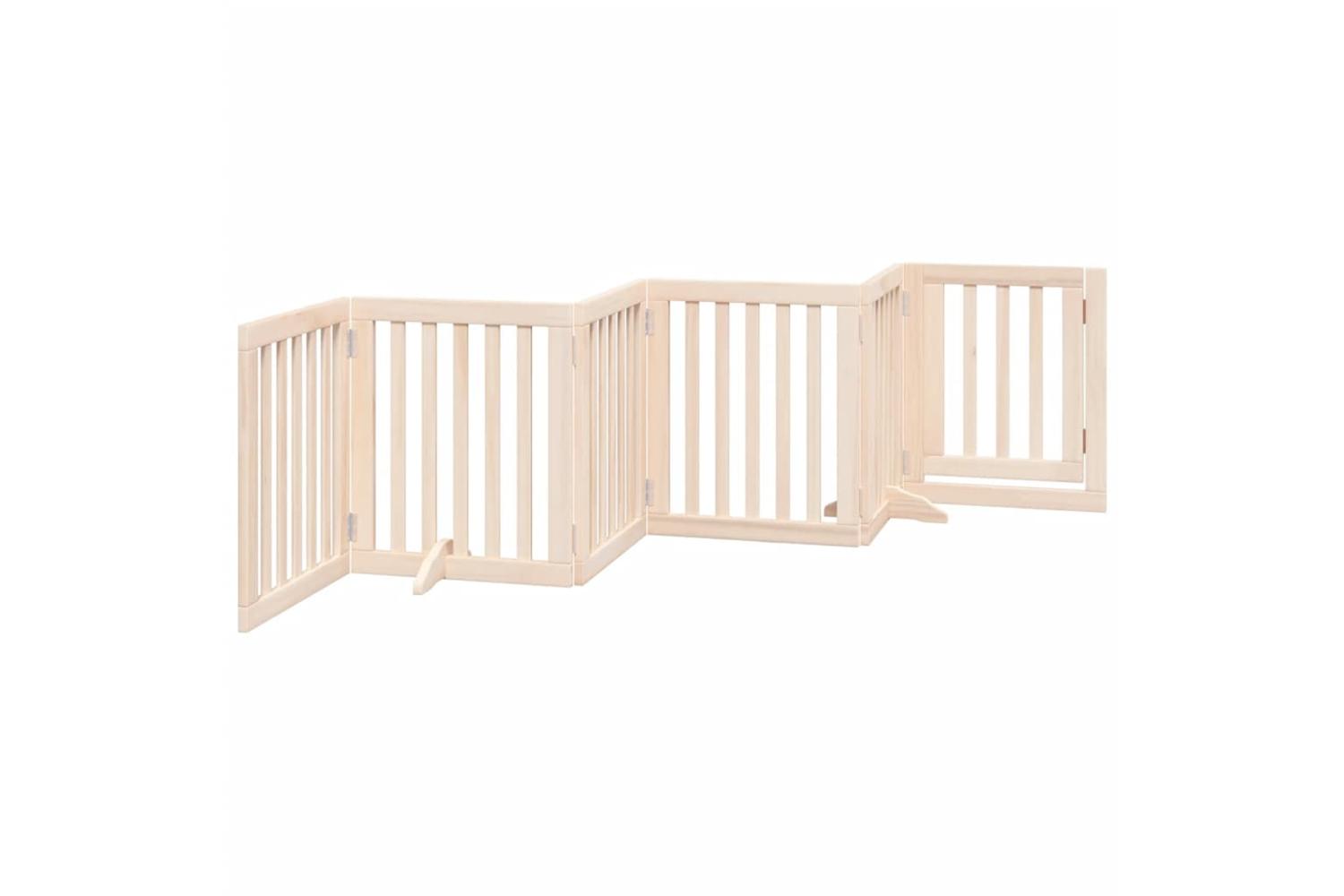 Vidaxl Dog Gate With Door Foldable 6 Panels 300 Cm Poplar Wood-6